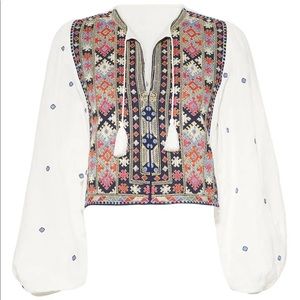 Free People Enter the Loveland Embroidered Top XS